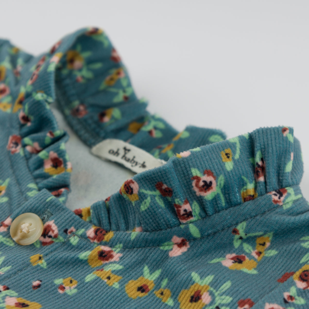 oh baby! Ivy Dress - Harvest Bloom - Teal - Collar