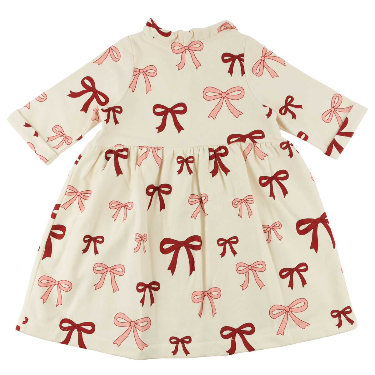 oh baby! French Terry Josephine Dress - Pink Cherry Bows - Natural  back