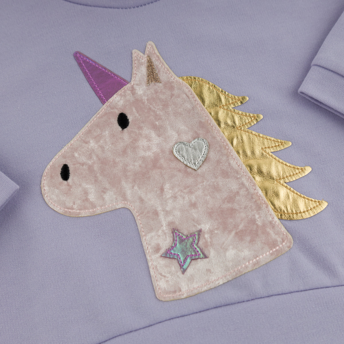 oh baby! Miley Tutu Dress - Unicorn Head Applique - Lavender - Close Applique