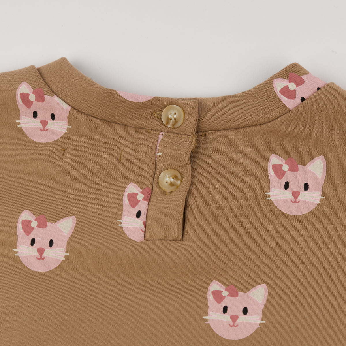 oh baby! Miley Tutu Dress - Kitty Faces - Milk Chocolate - Back Buttons