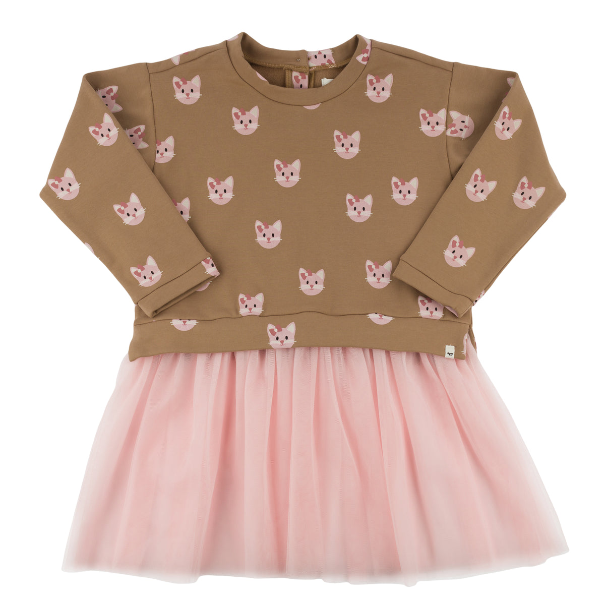 oh baby! Miley Tutu Dress - Kitty Faces - Milk Chocolate