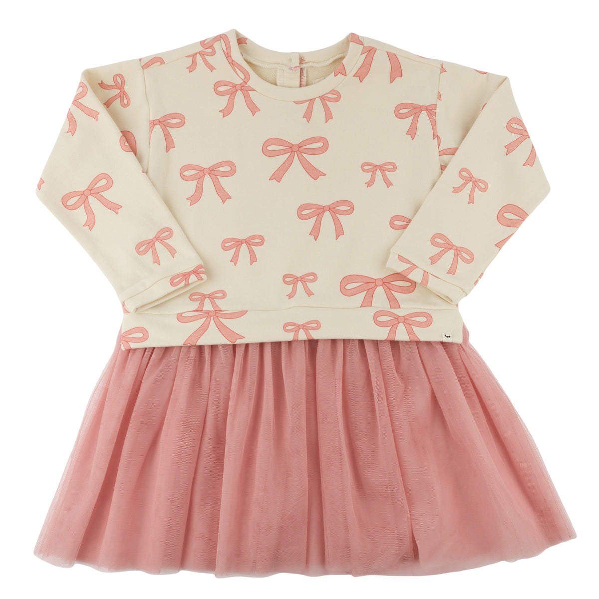oh baby! Miley Tutu Dress - Pink Bows - Natural
