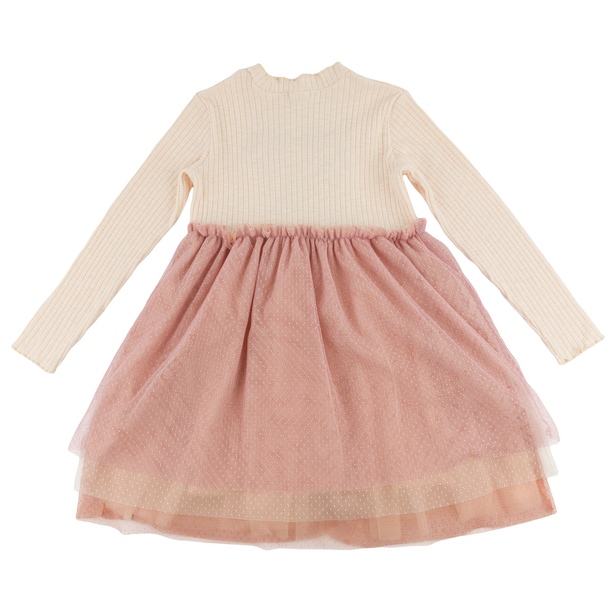 oh baby! Aria Tutu Dress - Multi Poms Heart - Natural - Back