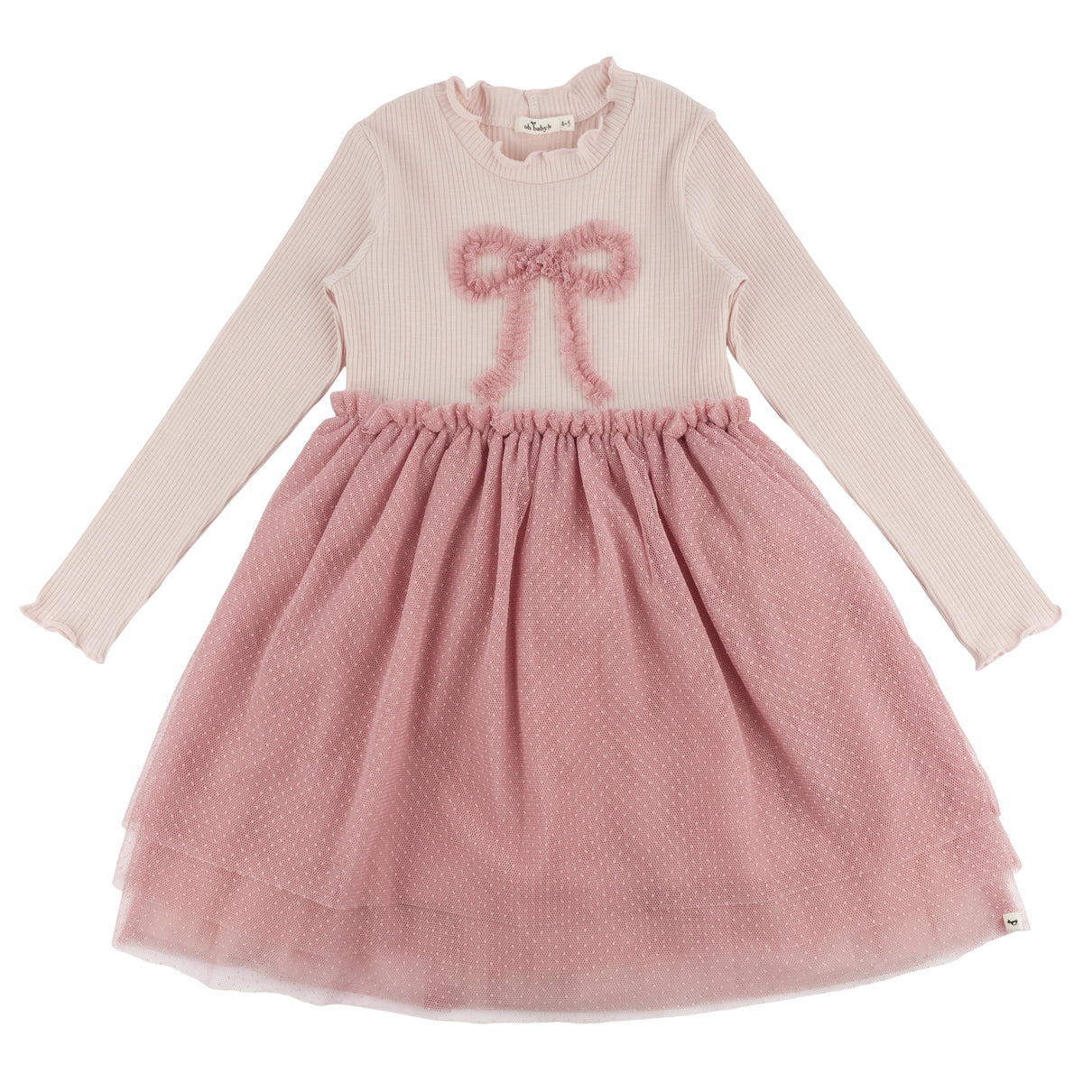 oh baby! Aria Tutu Dress - Ruffle Bow - Blush