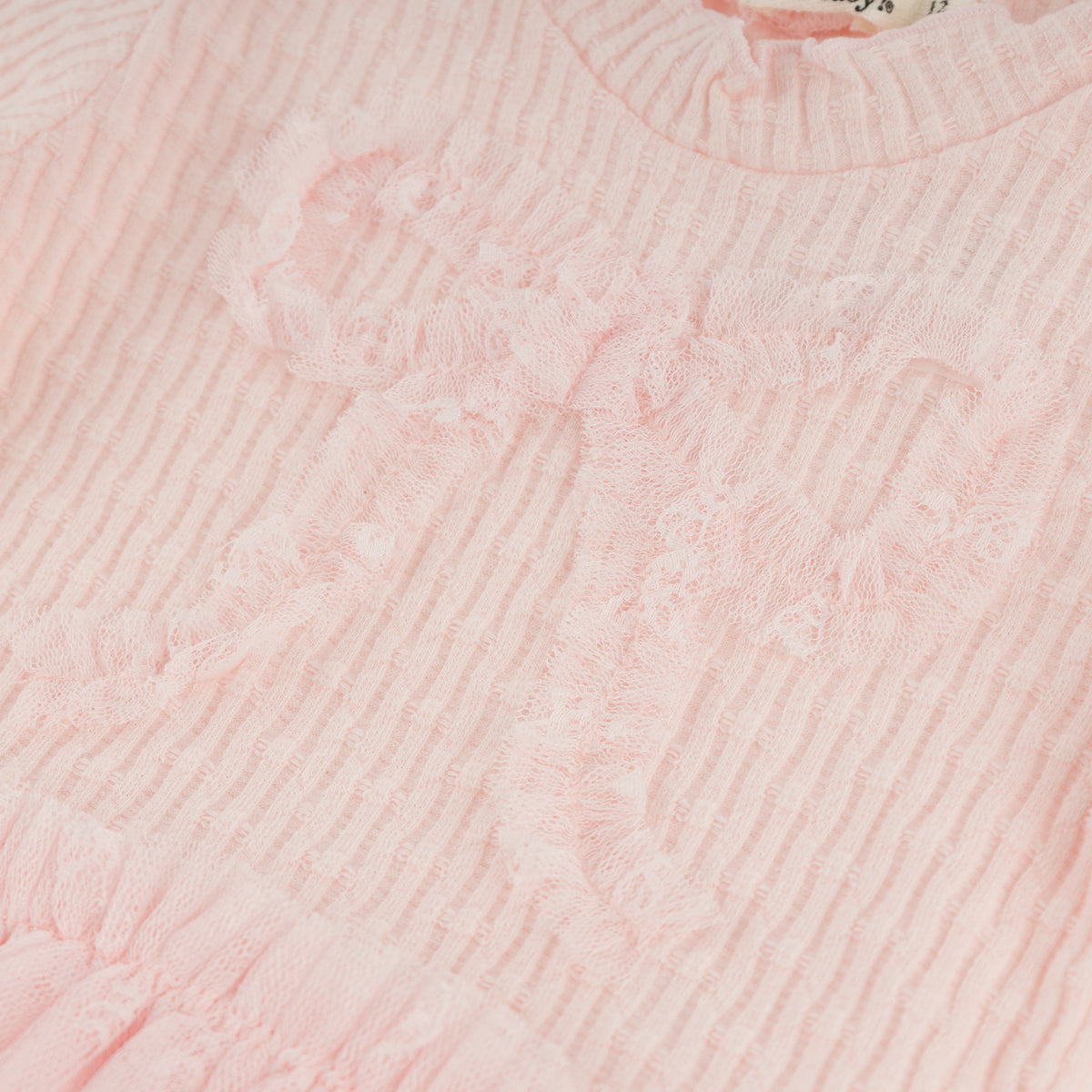 oh baby! Aria Tutu Dress - Mini Bow Rib Ruffle Bow - Barely Pink - Bow Applique