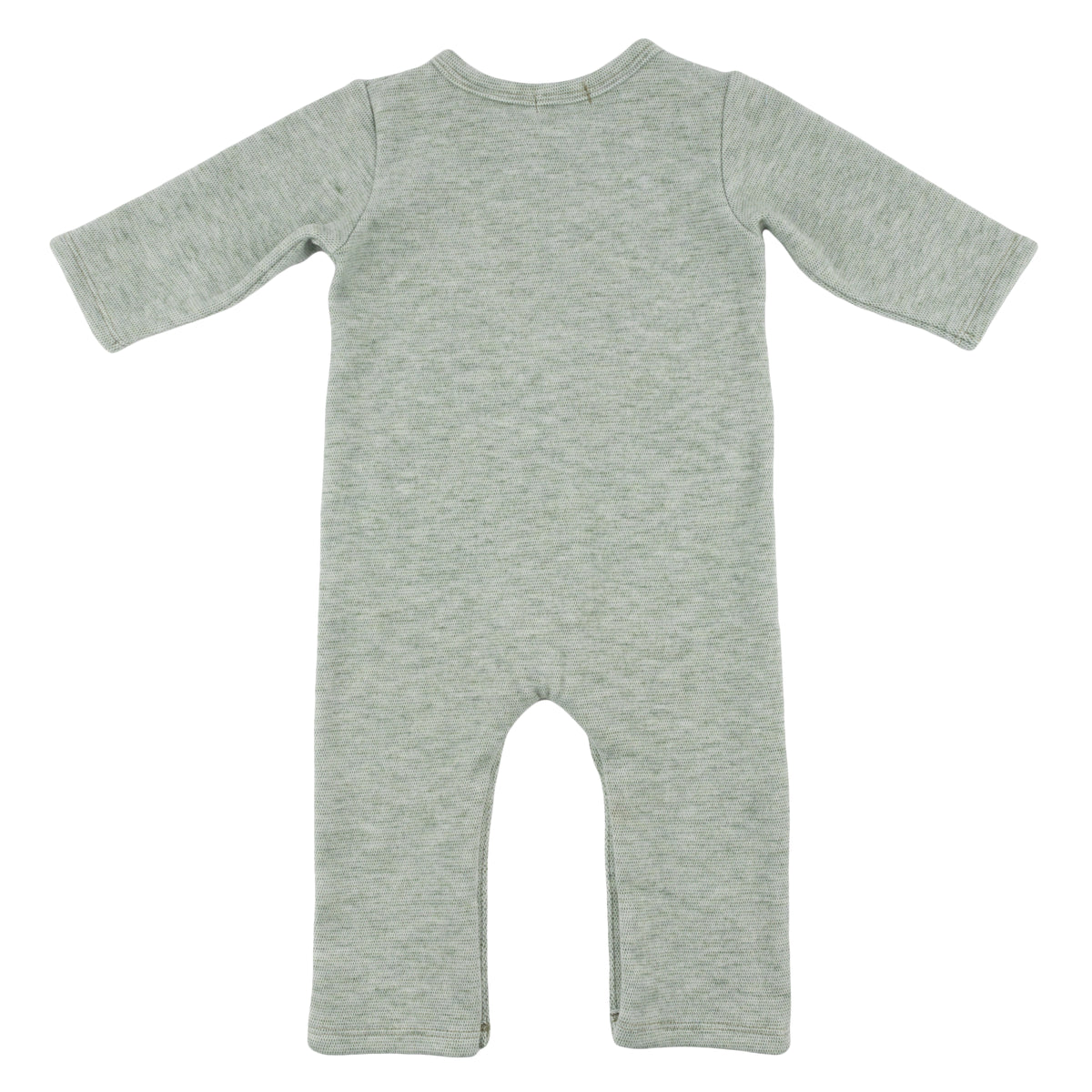 oh baby! Honeycomb One-Button Romper with Kangaroo Pocket - Spruce - Back