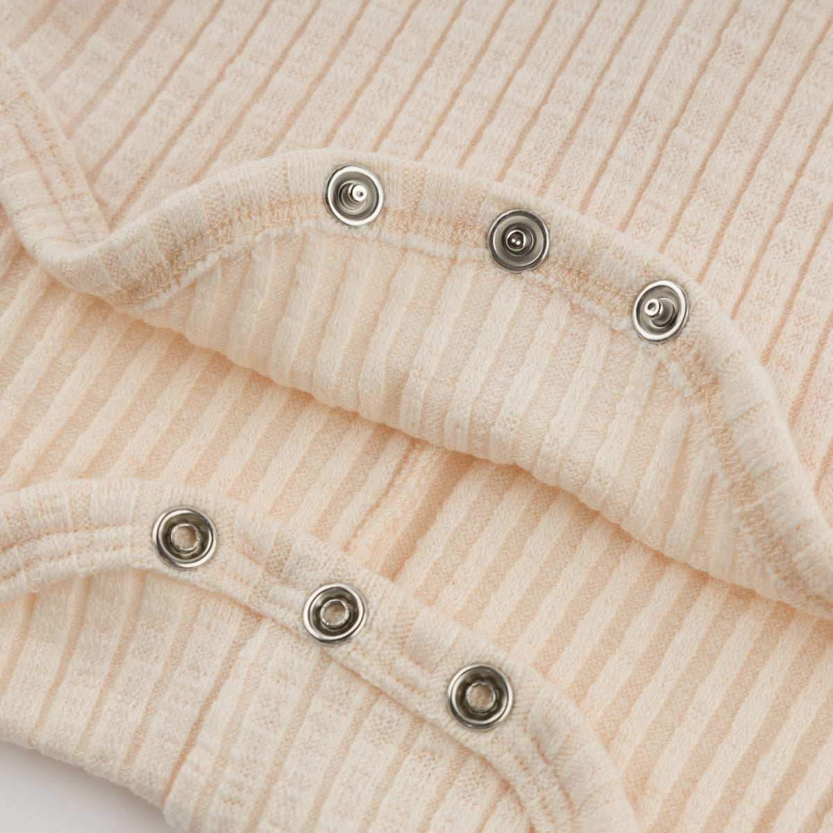 oh baby! Mock Neck Onesie - Ruffle Heart - Natural - Bottom Snaps