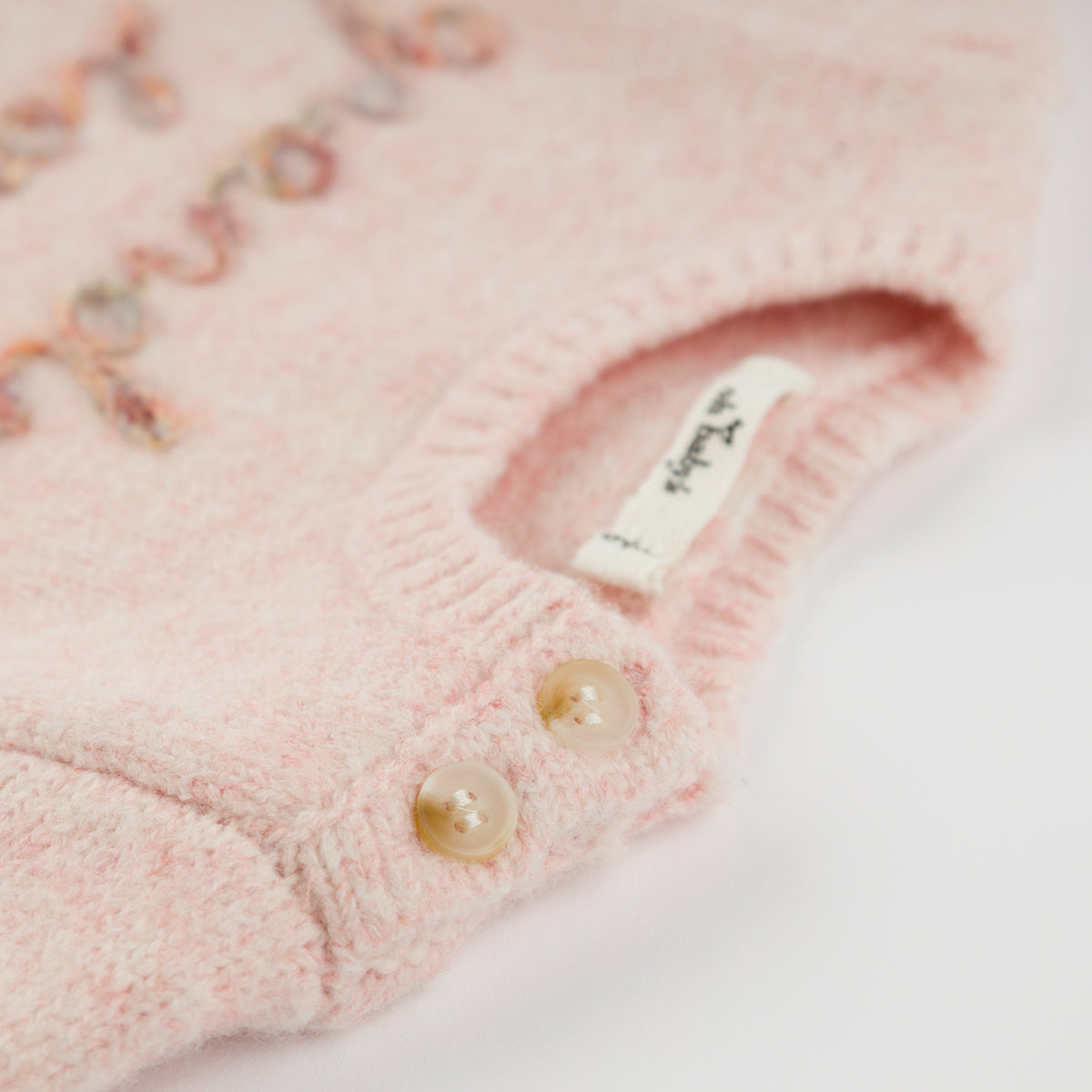 oh baby! Heather Knit Camden Romper - Grandma Loves Me - Pink - Button Neck