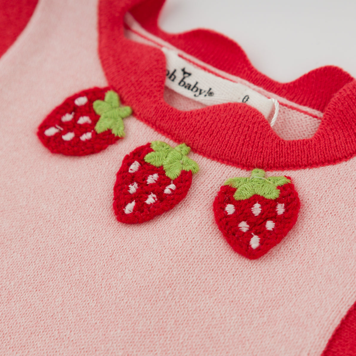 oh baby! Chloe Knitted Bubble - Strawberry Crochet  - Pale Pink