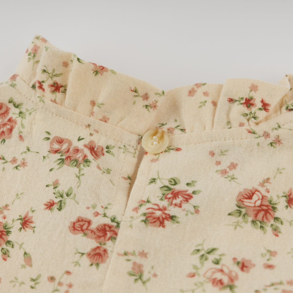 oh baby! Tessa Dress - Vintage Peonies - Natural - Back Button