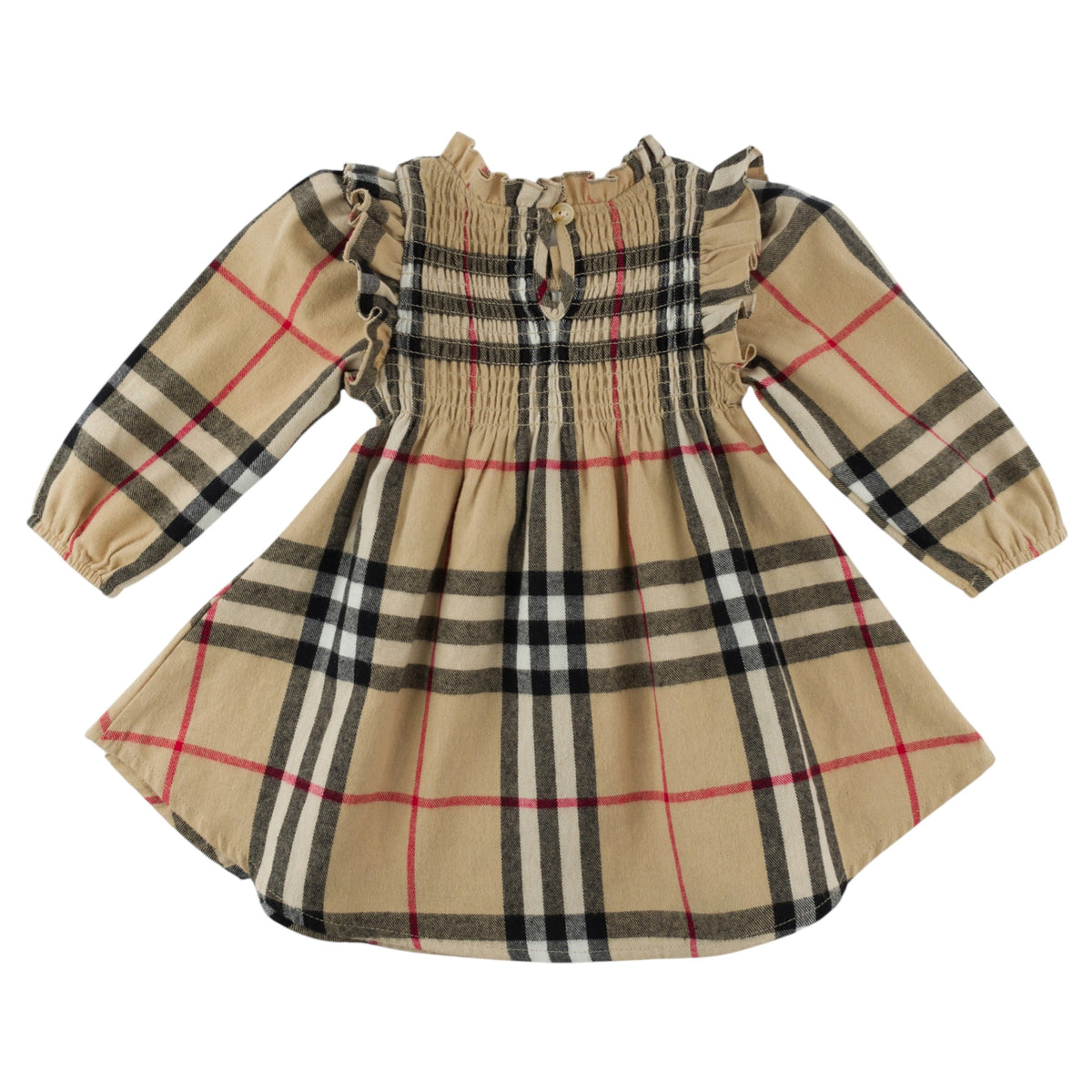 oh baby! Anna Ruffle Shoulder Dress - Mini Tartan - Classic - Back