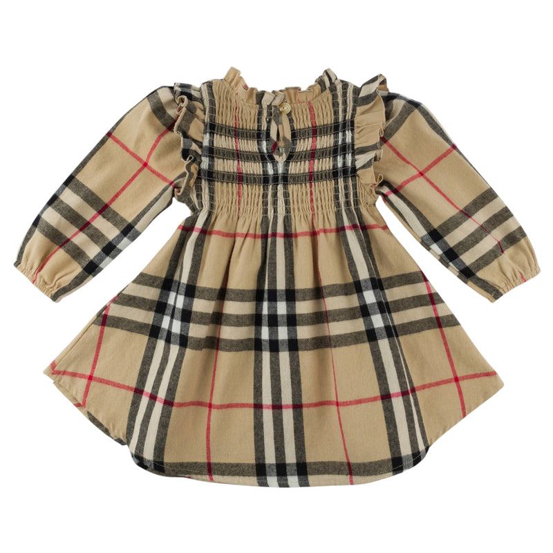 oh baby! Anna Ruffle Shoulder Dress - Mini Tartan - Classic - Back