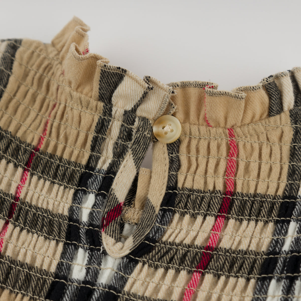 oh baby! Anna Ruffle Shoulder Dress - Mini Tartan - Classic - Back Button