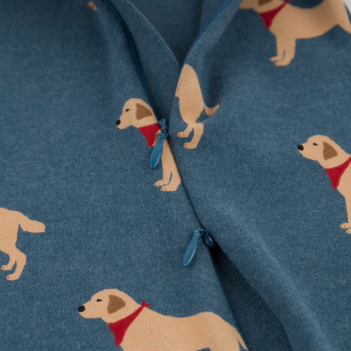 oh baby! Zipper Footie - Labs - Ocean - Two Way Zip