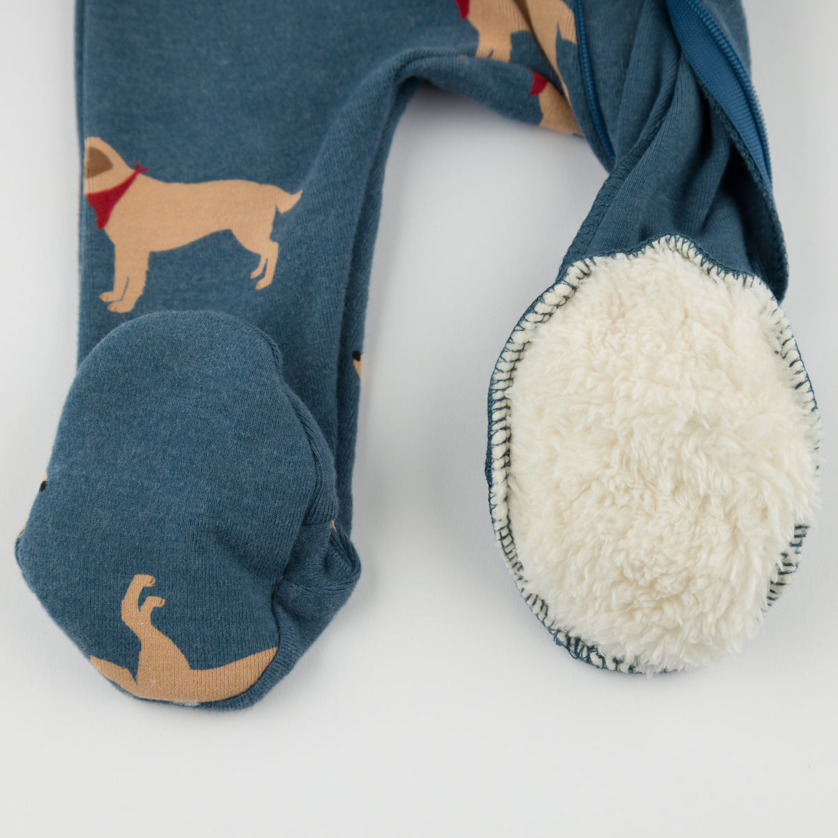oh baby! Zipper Footie - Labs - Ocean - Lined Feet