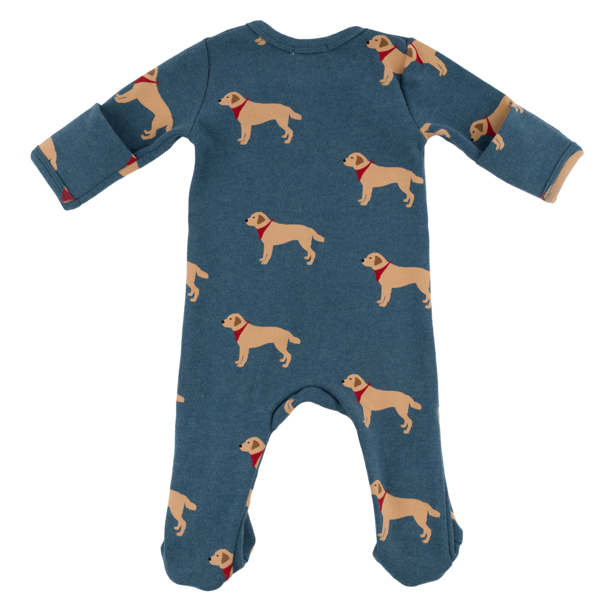 oh baby! Zipper Footie - Labs - Ocean - Back
