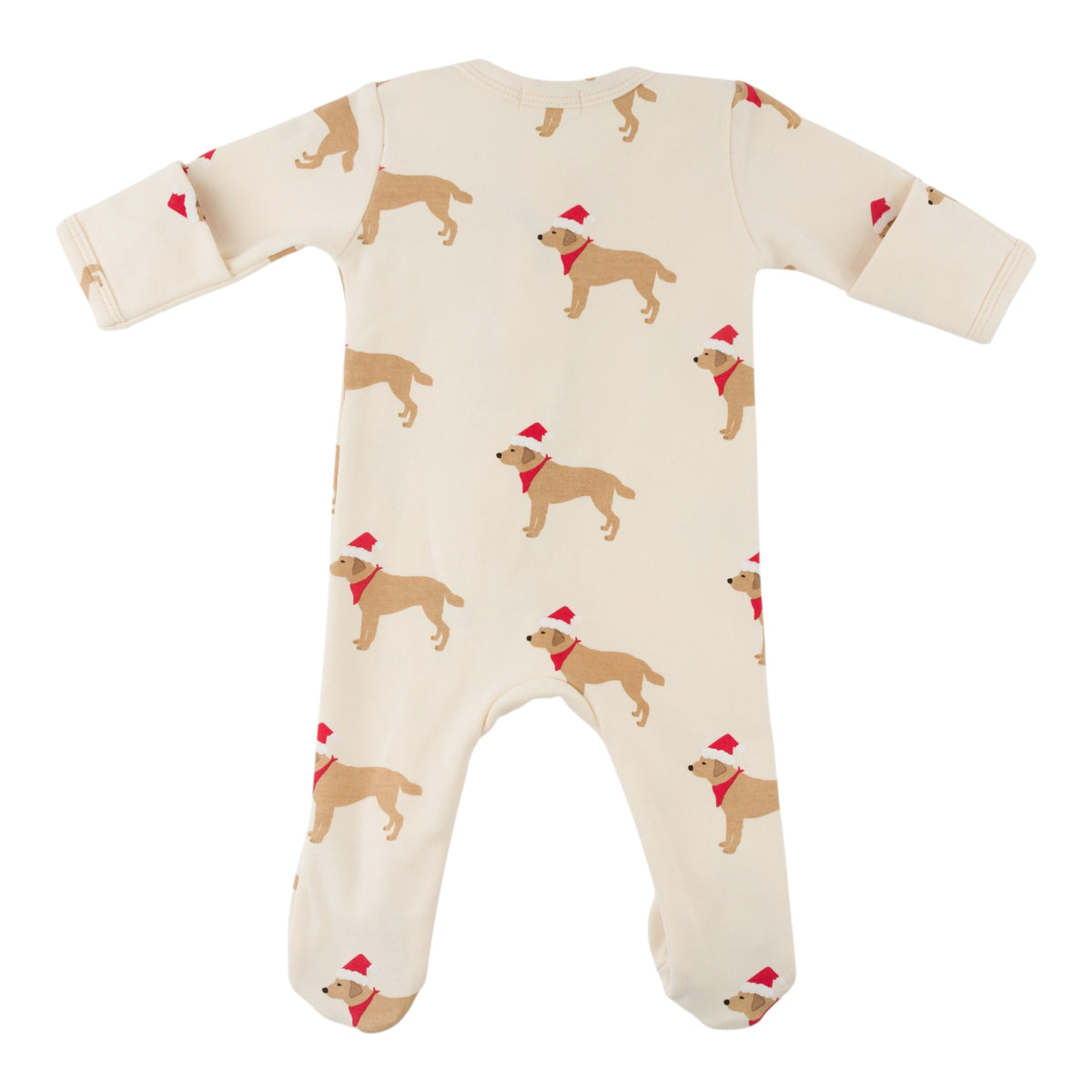 oh baby! Zipper Footie - Santa Labs - Sugar Cookie - back