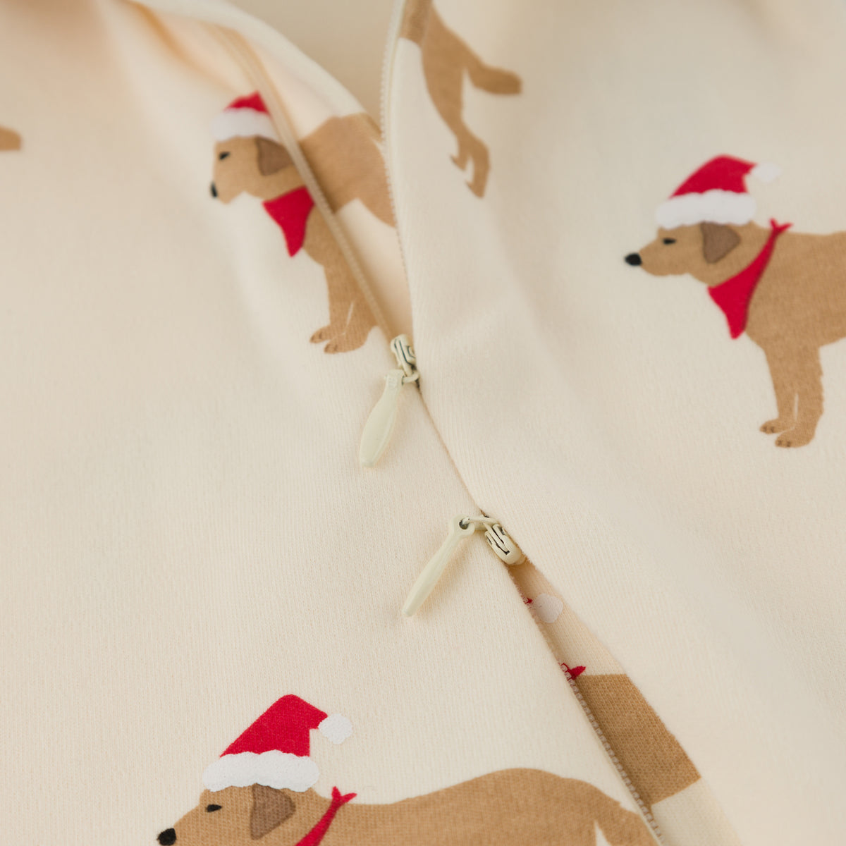 oh baby! Zipper Footie - Santa Labs - Sugar Cookie - zippers