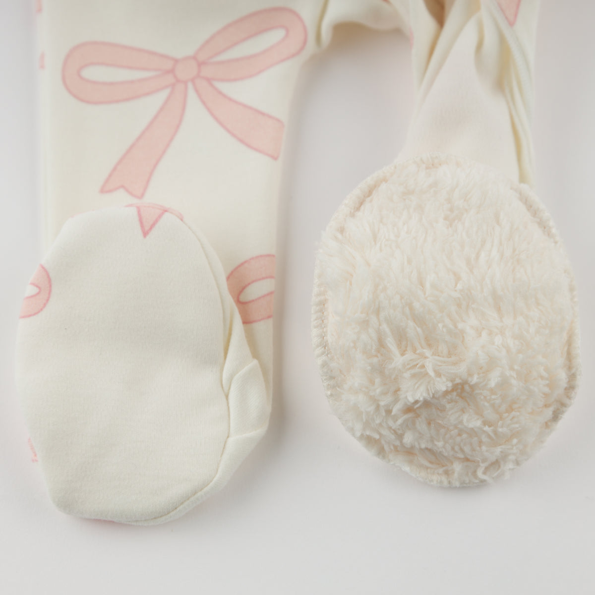 oh baby! Zipper Footie - Bows - Oyster - Lining