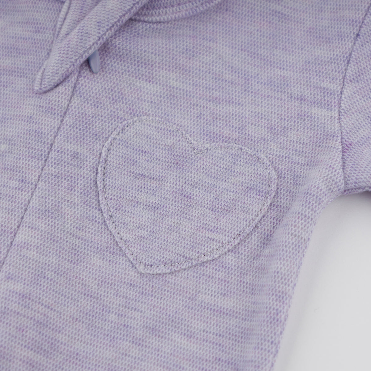 oh baby! Honeycomb Heart Patch Zipper Footie - Wisteria - Patch