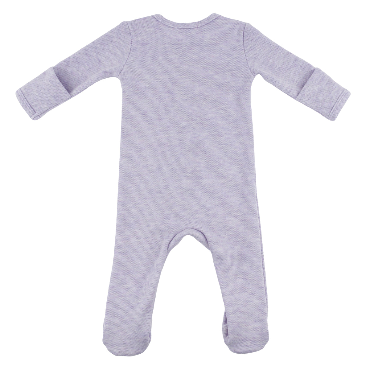 oh baby! Honeycomb Heart Patch Zipper Footie - Wisteria - Back