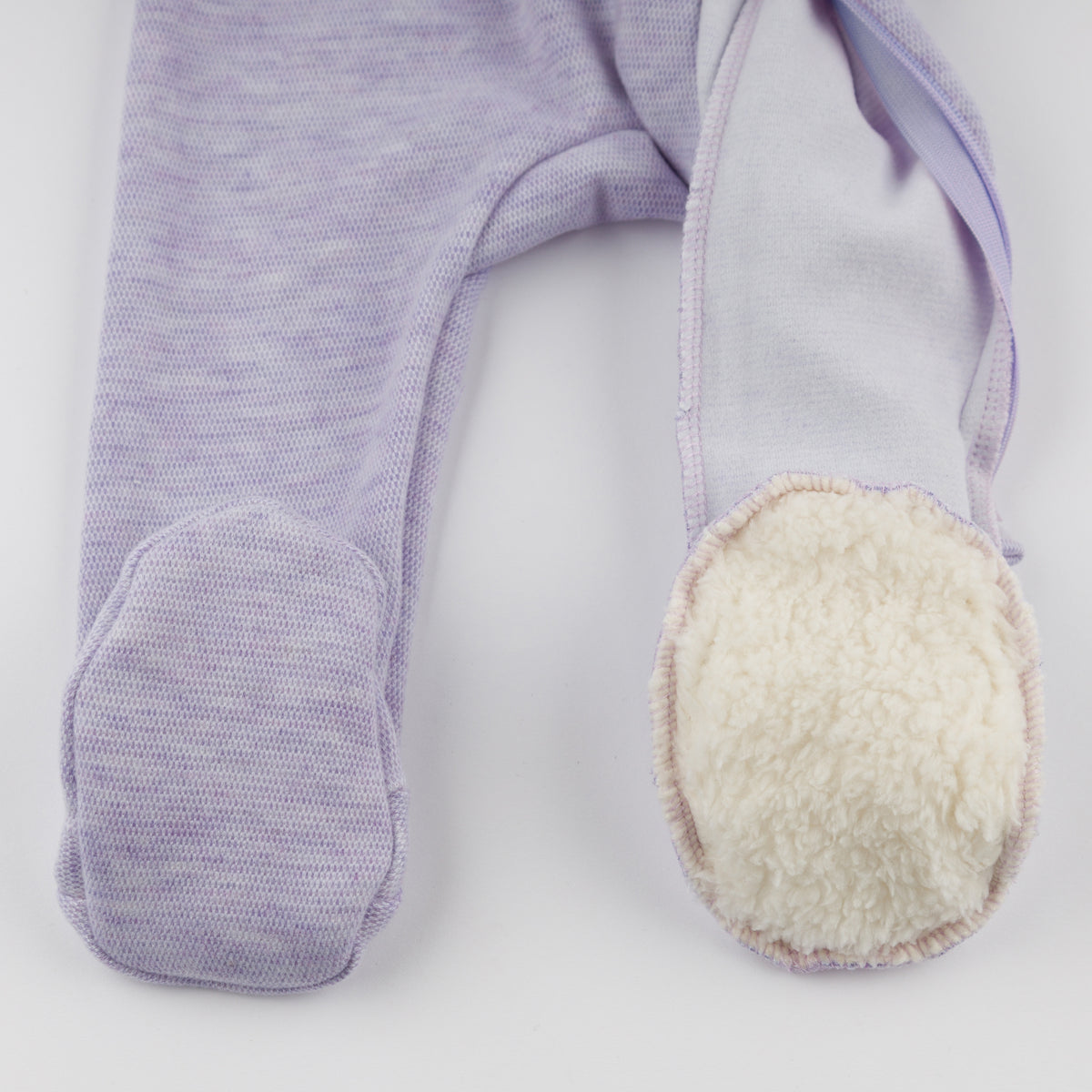 oh baby! Honeycomb Heart Patch Zipper Footie - Wisteria - Footie