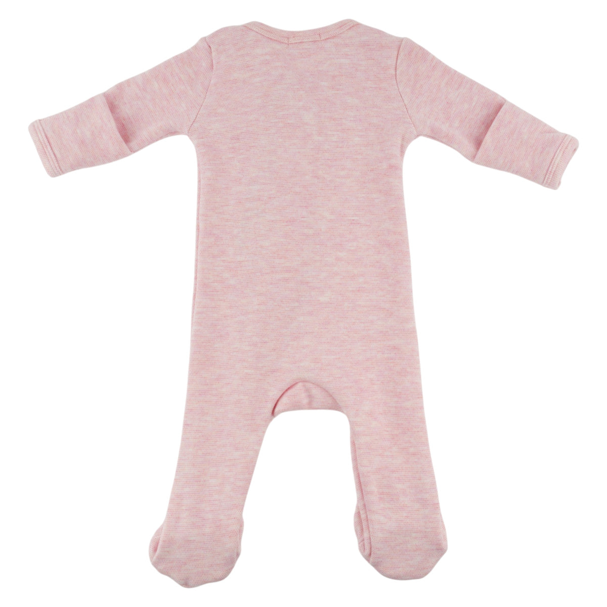 oh baby! Honeycomb Zipper Footie with Pocket - Pale Pink - Back