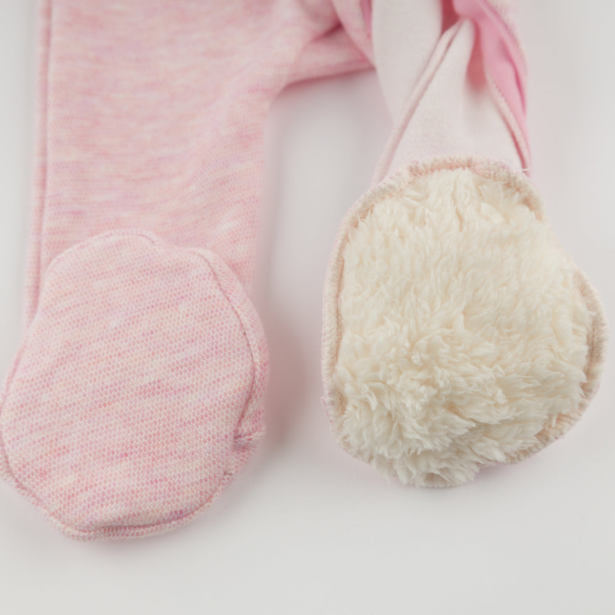 oh baby! Honeycomb Zipper Footie with Pocket - Pale Pink - Footie Lining