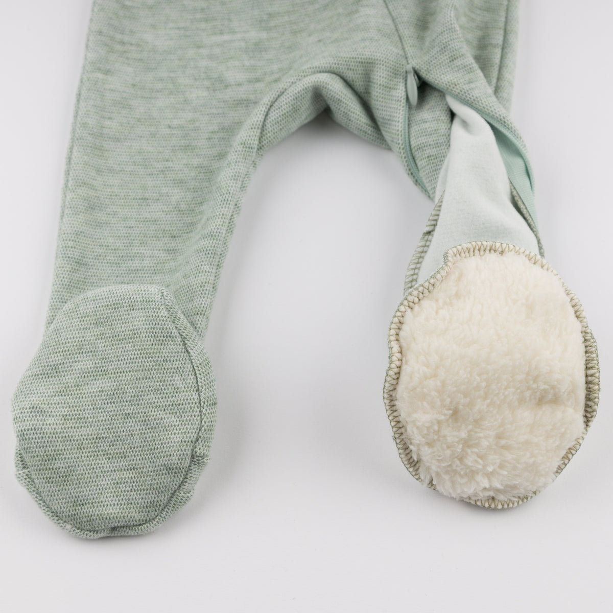 oh baby! Honeycomb Zipper Footie with Pocket - Spruce - oh baby!