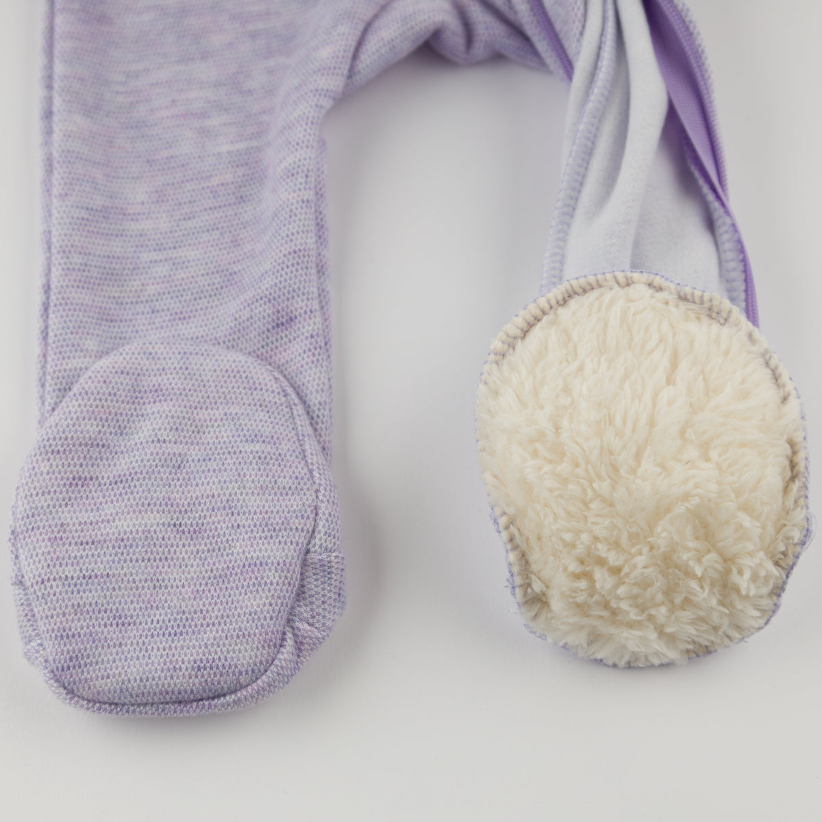 oh baby! Honeycomb Zipper Footie with Pocket - Wisteria - Inside Foot Lining