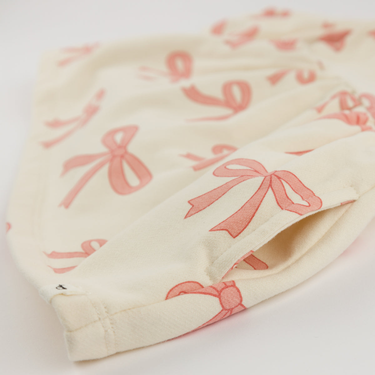 oh baby! French Terry Josephine Dress - Pink Bows - Natural - Pockets