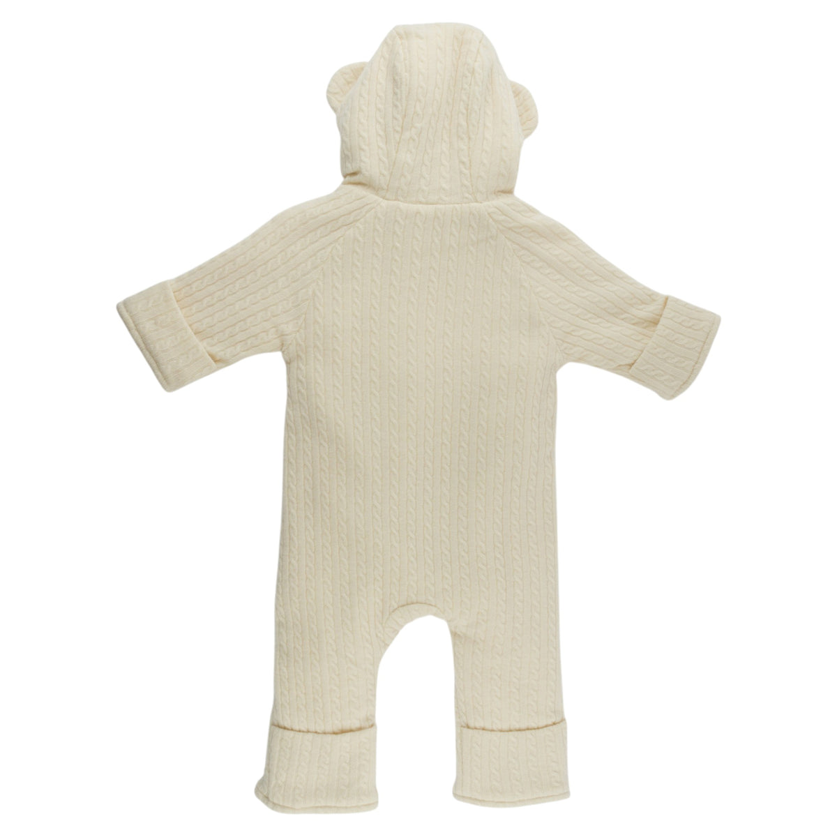 oh baby! Teddy Bunting - Cable Knit - Natural - Back