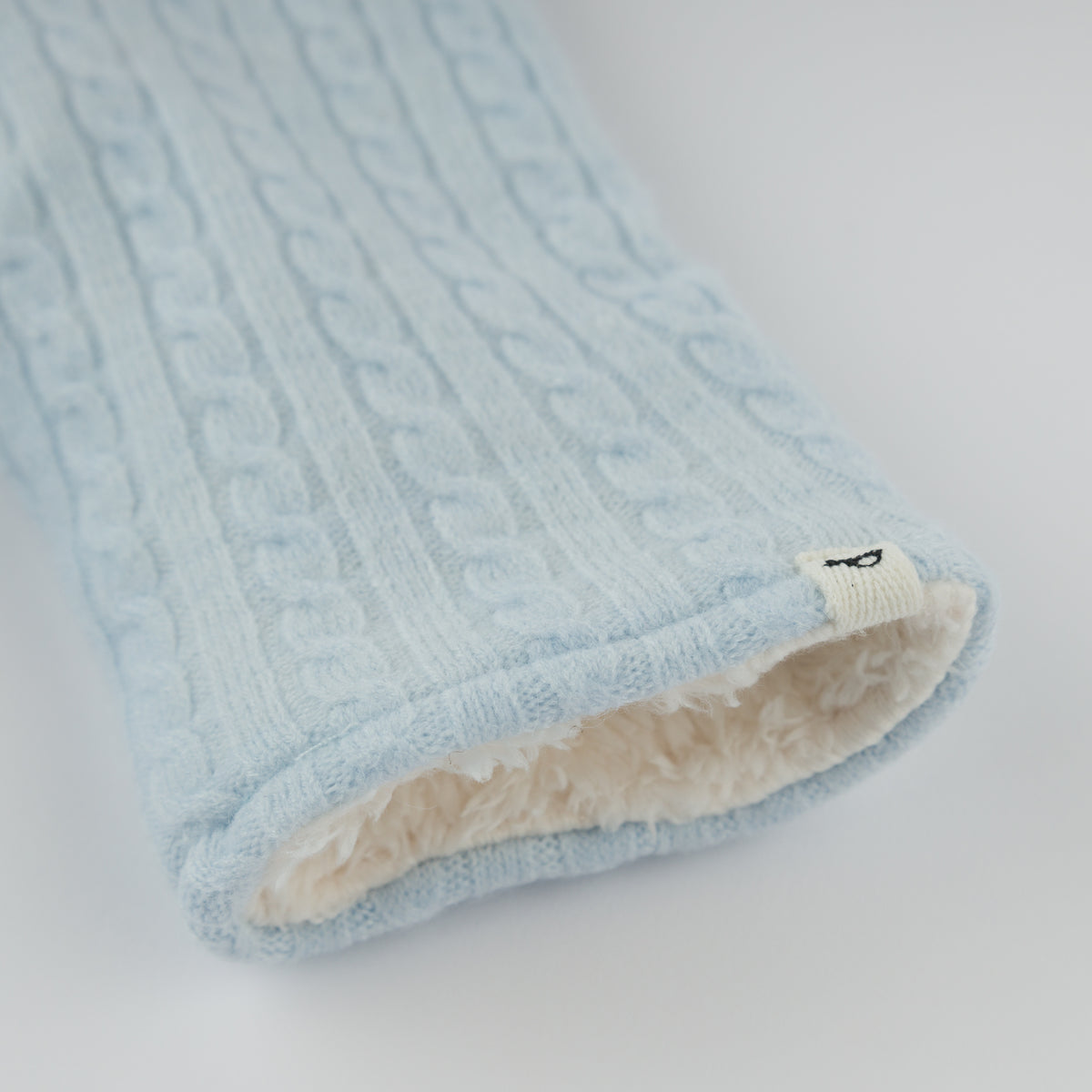 oh baby! Teddy Bunting - Cable Knit - Sky Blue - Edge