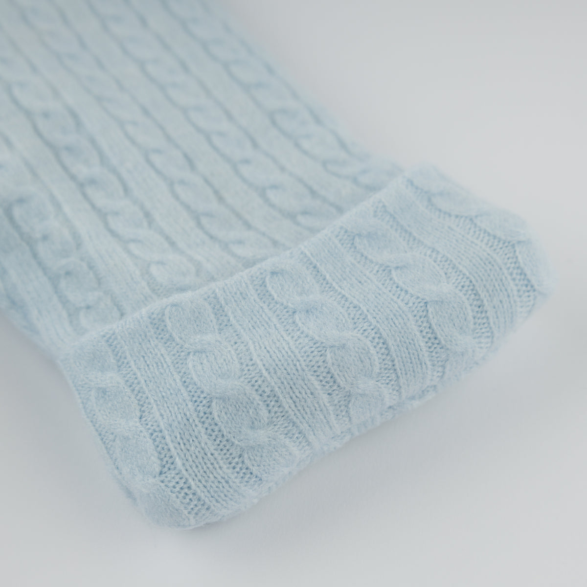 oh baby! Teddy Bunting - Cable Knit - Sky Blue - Cuff