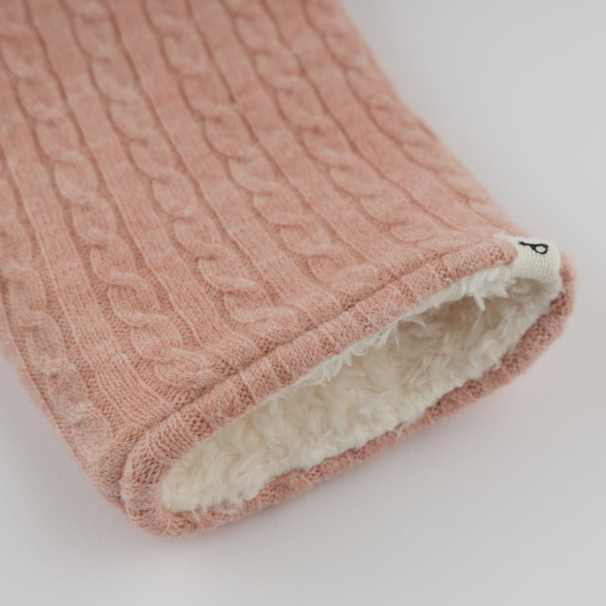 oh baby! Teddy Bunting - Cable Knit Bow - Pale Pink - Edge