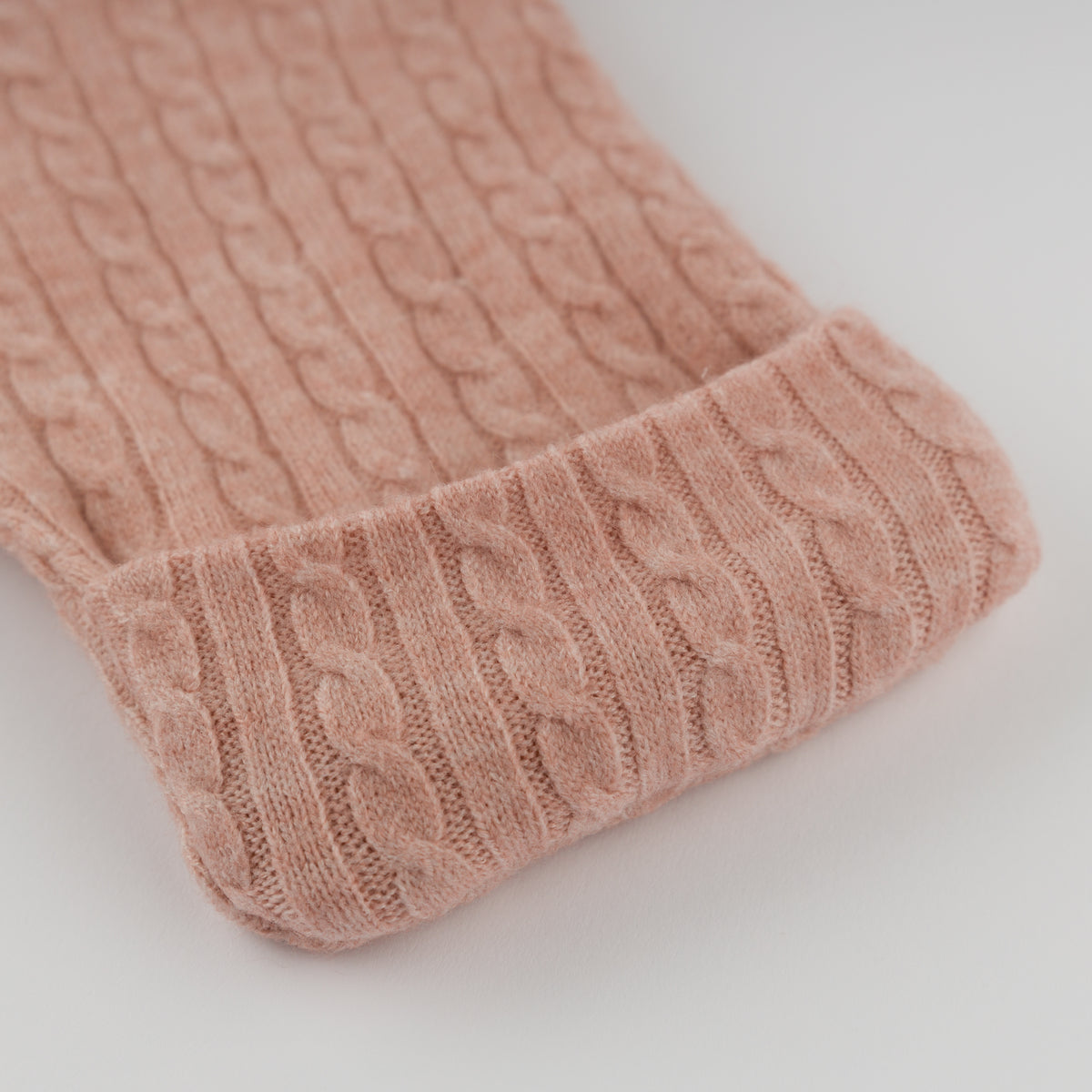 oh baby! Teddy Bunting - Cable Knit Bow - Pale Pink - Cuff