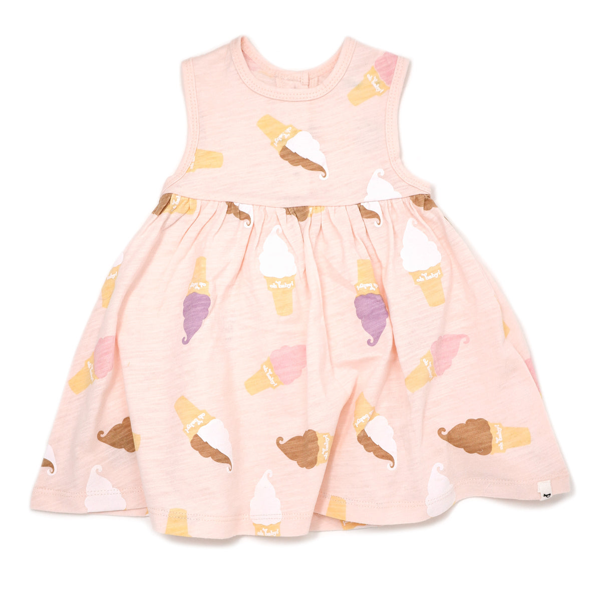 oh baby! Cotton Slub Tank Dress - Soft Serve Print - Pale Pink