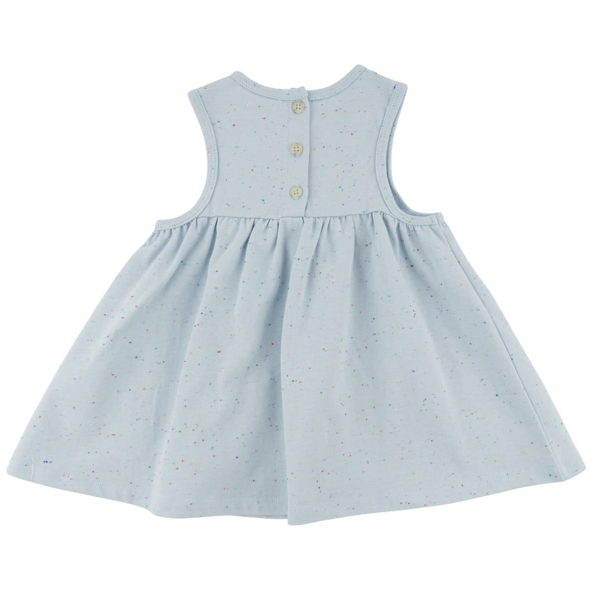 oh baby! Confetti Tank Dress - Banana Terry Applique - Sky Blue