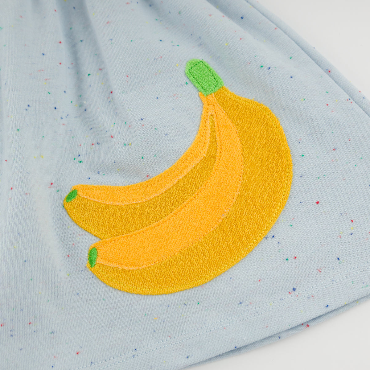 oh baby! Confetti Tank Dress - Banana Terry Applique - Sky Blue