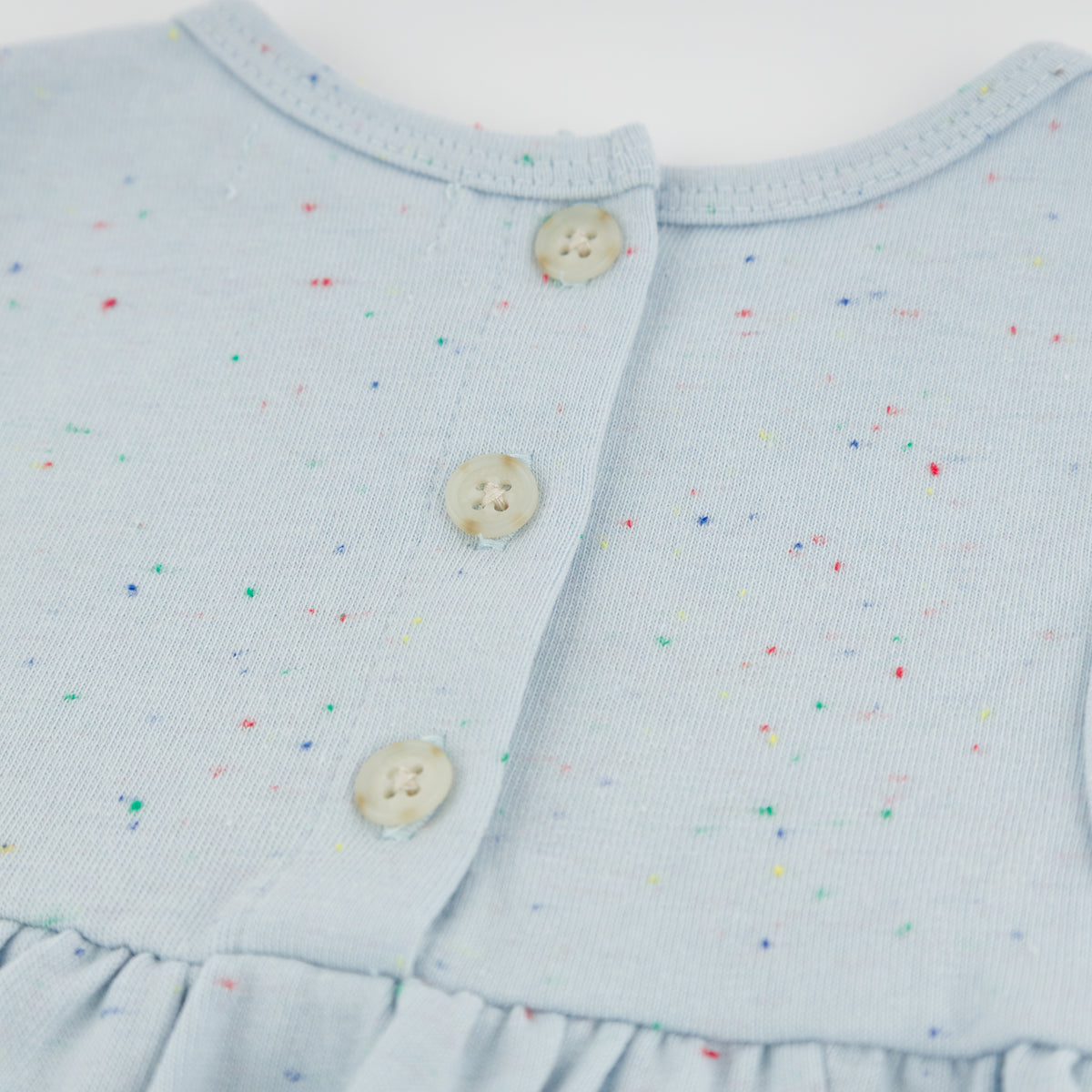 oh baby! Confetti Tank Dress - Banana Terry Applique - Sky Blue