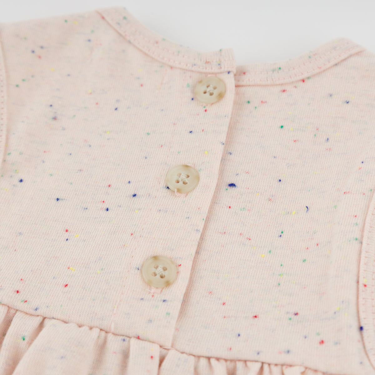 oh baby! Confetti Tank Dress - Strawberry Applique - Pale Pink