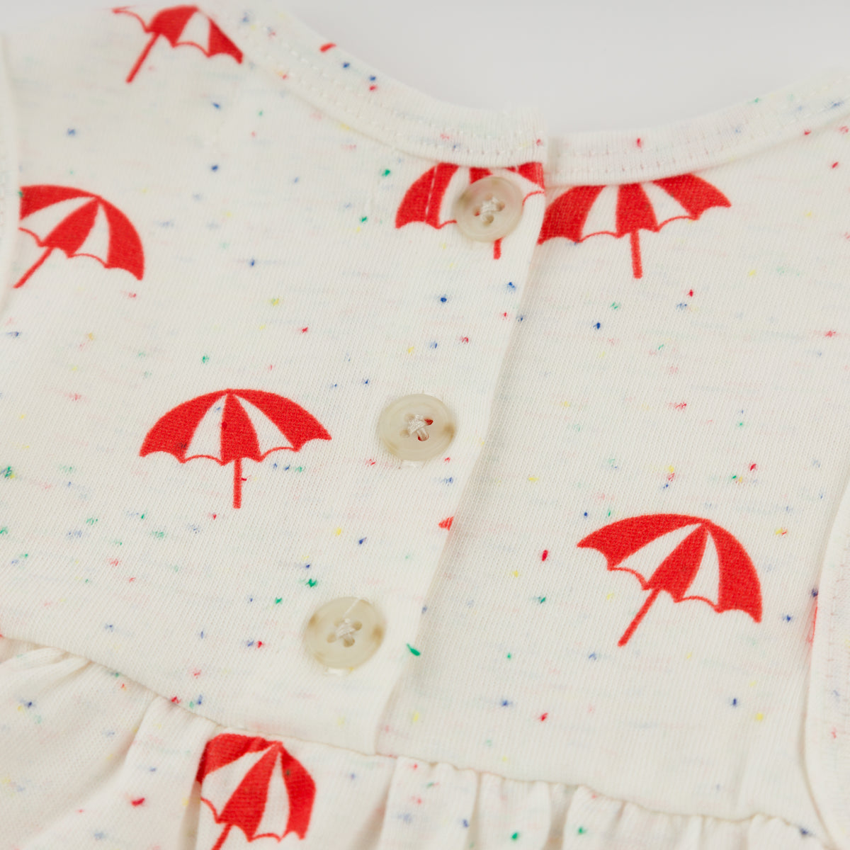 oh baby! Slub Tank Dress - Umbrella Print - Confetti Oyster - Back Buttons
