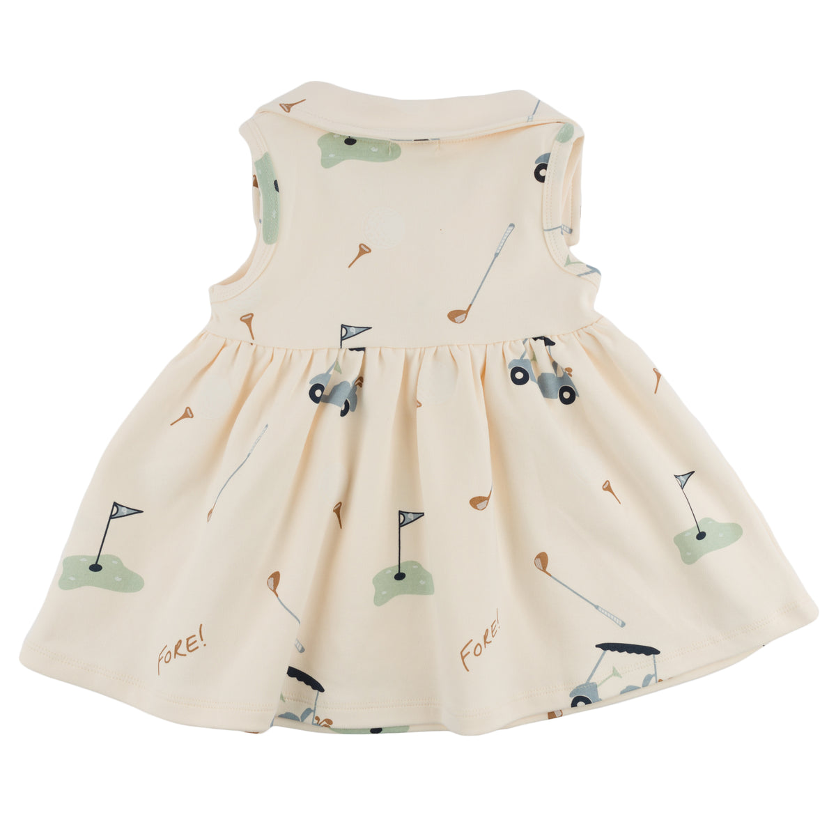 oh baby! Lexi Dress - Golf Print - Natural - Back