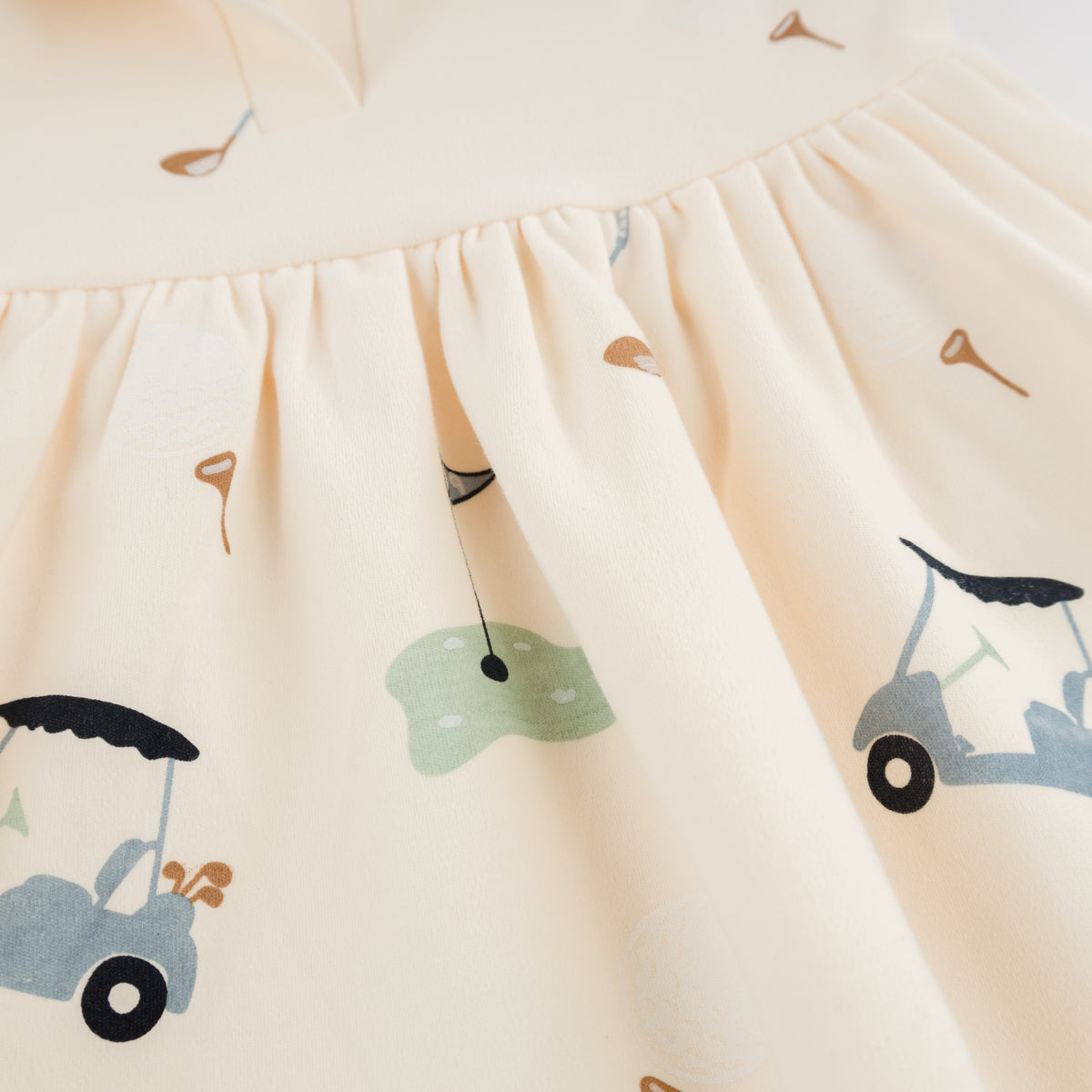 oh baby! Lexi Dress - Golf Print - Natural - Close Up