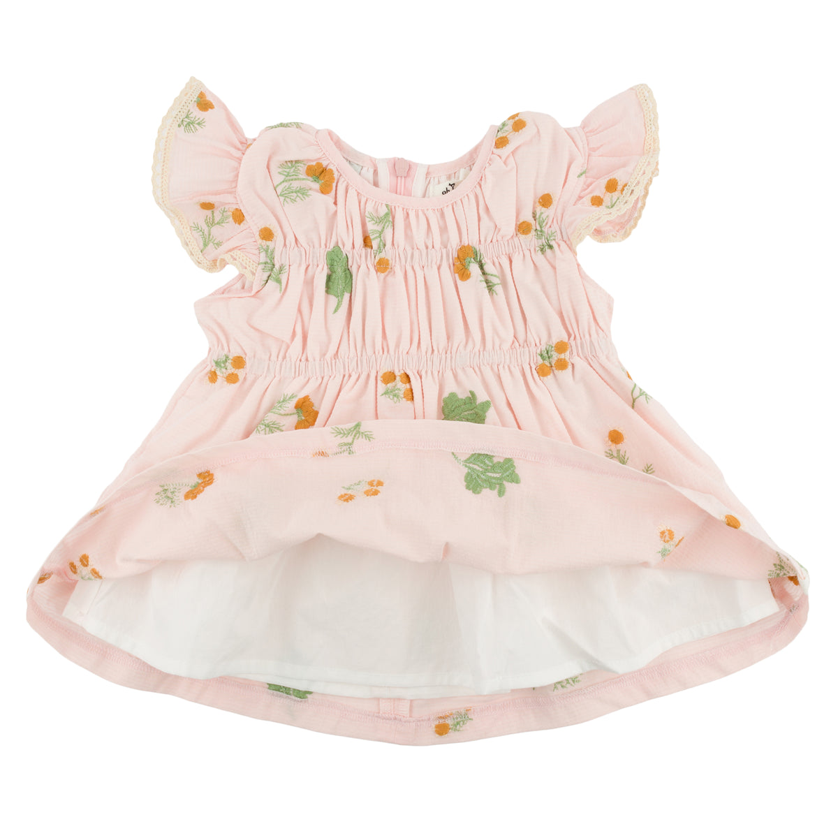 oh baby! April Flutter Sleeve Dress - Sunflower Bloom - Pale Pink