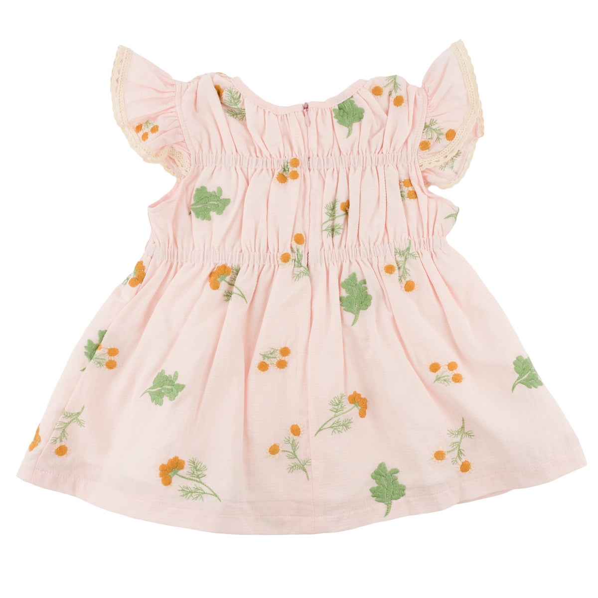 oh baby! April Flutter Sleeve Dress - Sunflower Bloom - Pale Pink