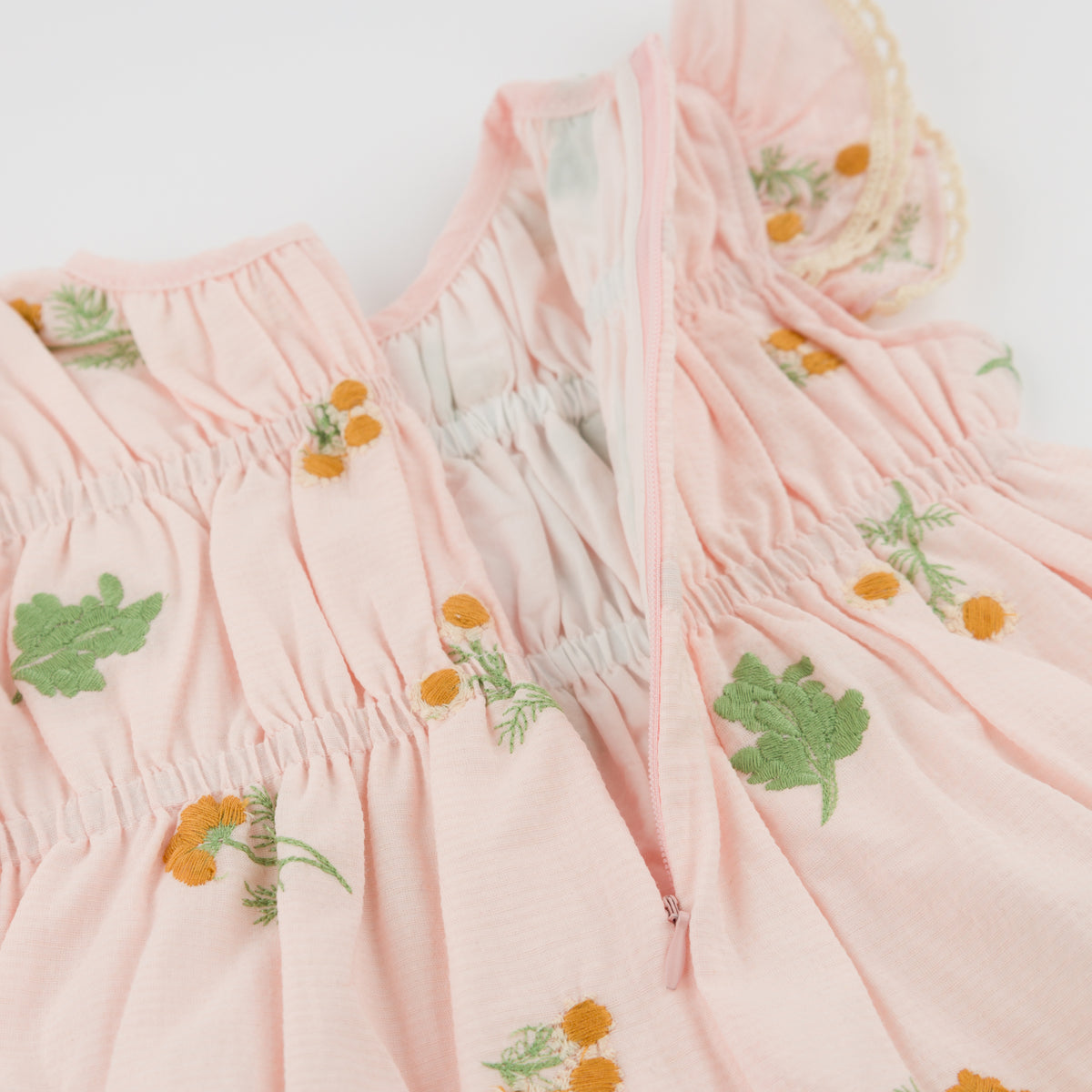 oh baby! April Flutter Sleeve Dress - Sunflower Bloom - Pale Pink