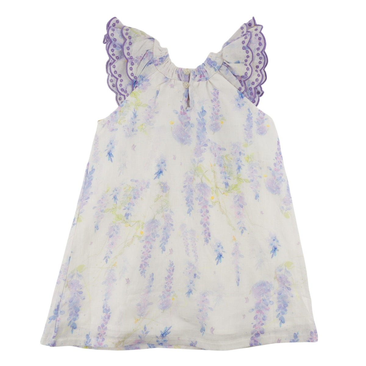 oh baby! Giselle Flutter Dress - Watercolor Lilacs - Lilac - Back