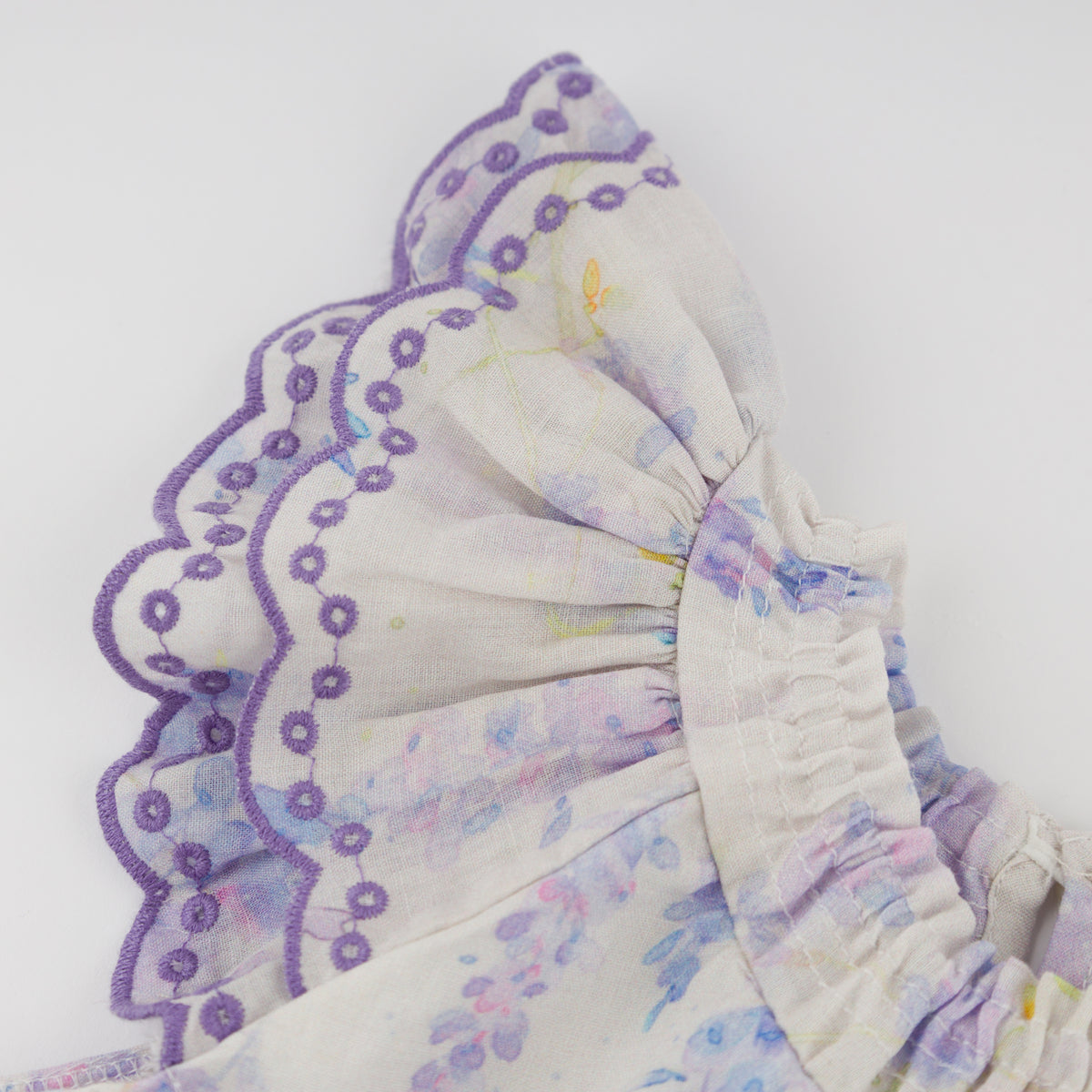oh baby! Giselle Flutter Dress - Watercolor Lilacs - Lilac - Sleeve