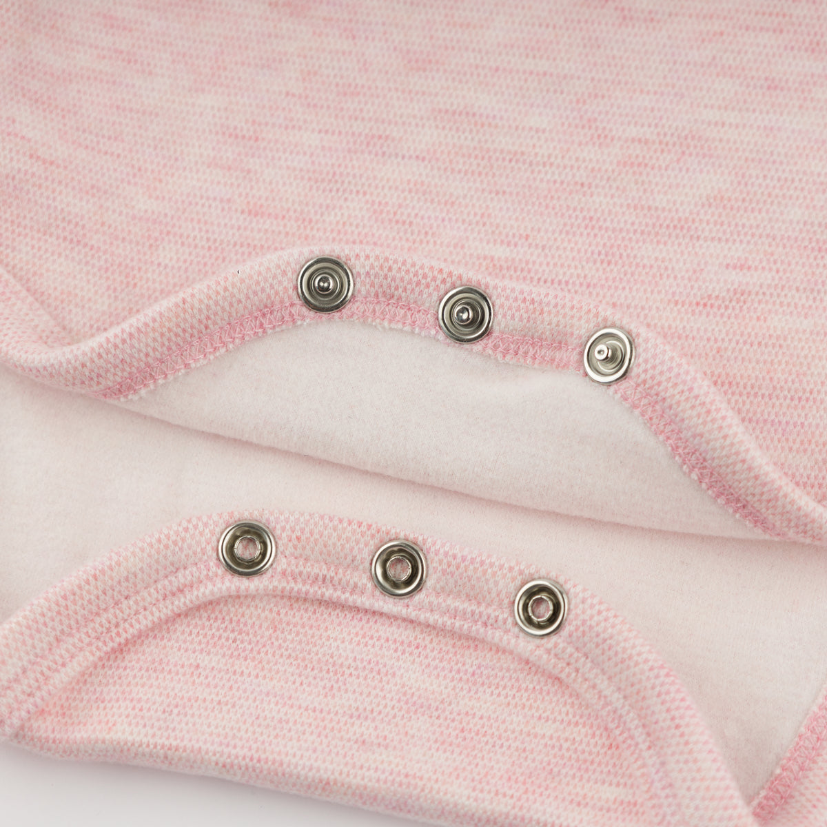 oh baby! Honeycomb Pocket Long Sleeve Onesie - Pale Pink - Snaps